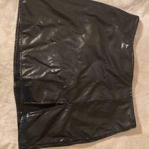 Fashion Nova Black Leather Skirt
